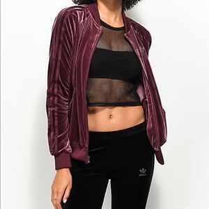 Adidas Velour Track Jacket Size Small